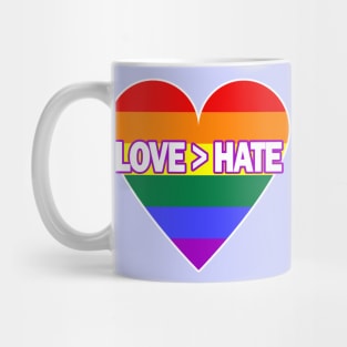 Love Is Greater Than Hate (Pride): Heart Mug